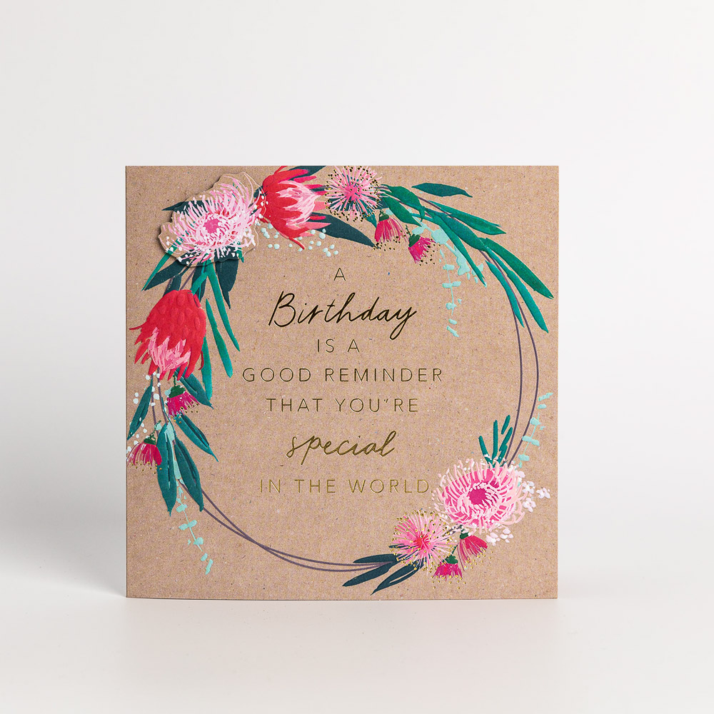 Floral Wreath Birthday Card