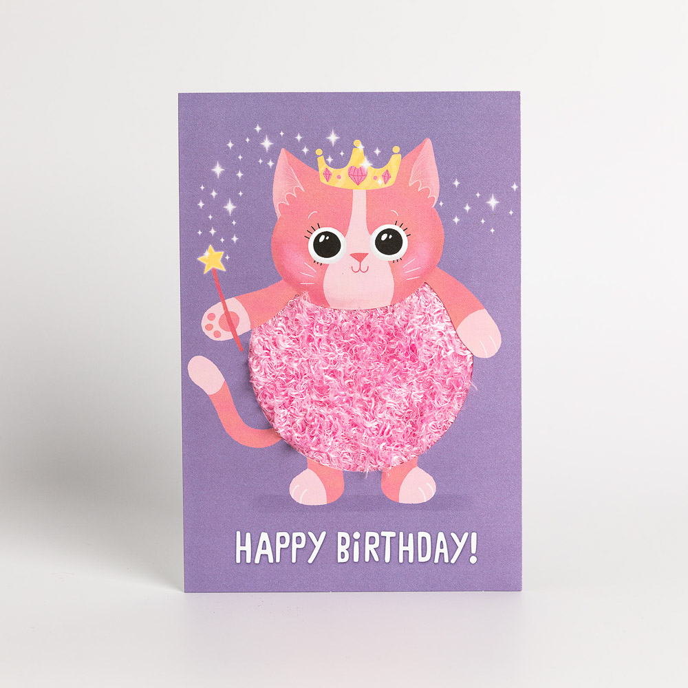 Princess Cat Happy Birthday Card